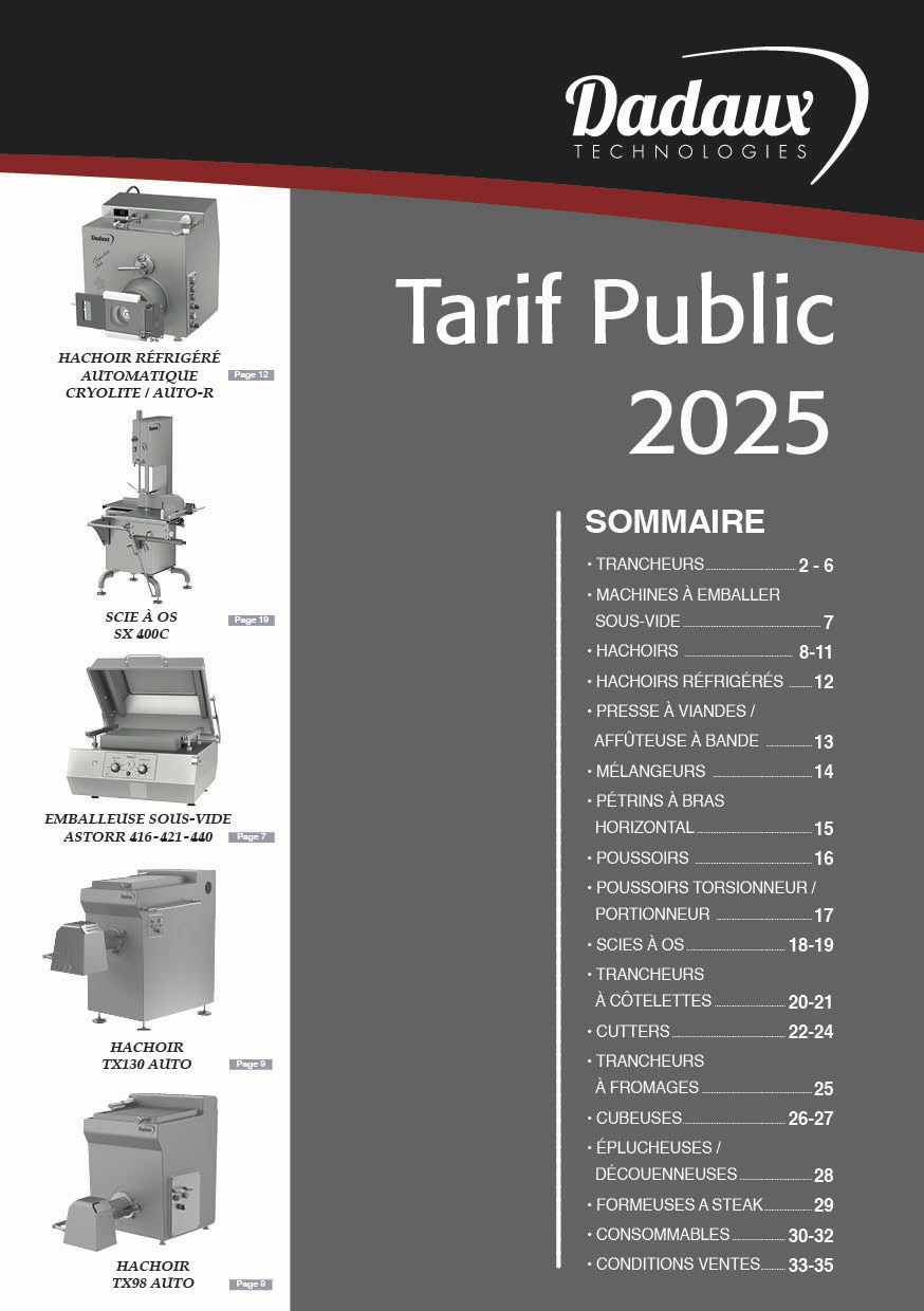 TARIF PUBLIC 2025